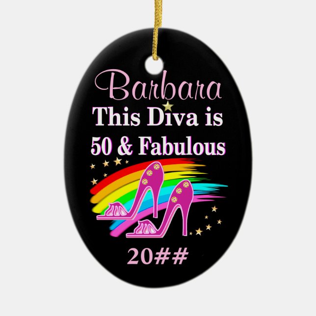 FABULOUS 50º ORNAMENTO PERSONALIZADO Y DE FECHA (Frente)