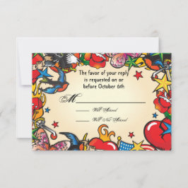 Fabulous Tattoo Wedding tarjetas de respuesta rsvp