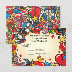 Fabulous Tattoo Wedding tarjetas de respuesta rsvp