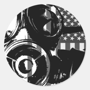 FACE PALM Retro Gas Máscara Diseño 2 Pegatina