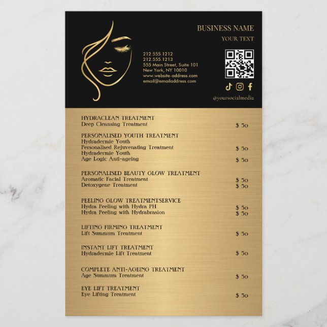 FACE TREATMENTS Beauty Salon flyer (Frente)