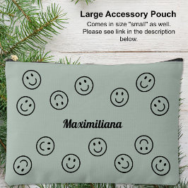 Faces Black on Green - Gran bolsa accesoria