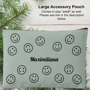 Faces Black on Green - Gran bolsa accesoria