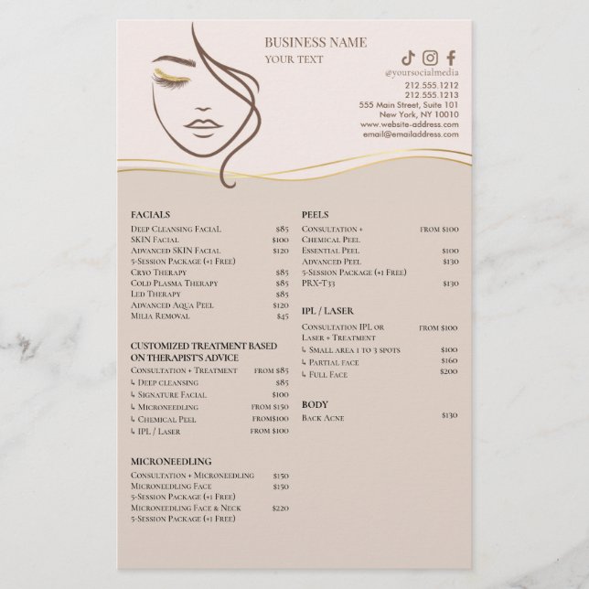 FACIAL TREATMENTS Beauty Salon flyer (Frente)