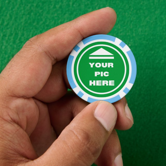 ¡FÁCIL! Chips de póquer - Azul claro - Personaliza (Mano)