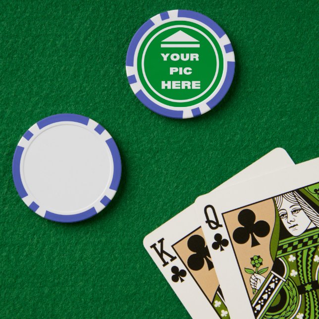 ¡FÁCIL! Chips de póquer - Azul - Personalizado (Mesa de Poker (Doble))