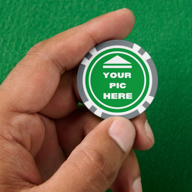 ¡FÁCIL! Chips de póquer - Gris - Personalizado (Mano)