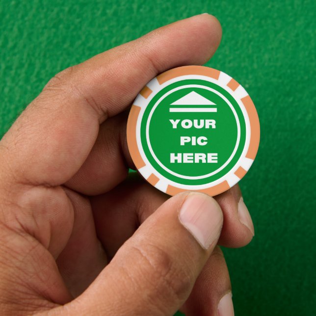 ¡FÁCIL! Chips de póquer - Naranja - Personalizado (Mano)