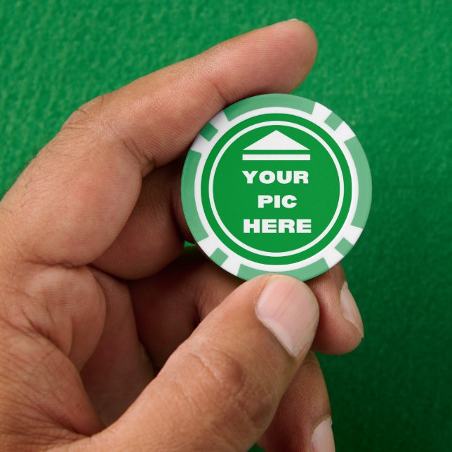 ¡FÁCIL! Chips de póquer - Verde - Personalizado (Mano)