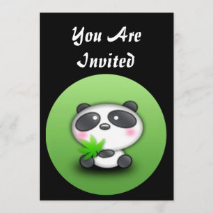 FÁCIL DE PERSONALIZAR - Invitación del oso panda