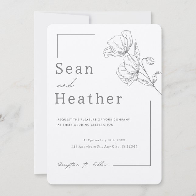 ¡FÁCIL! Invitación a la boda - Añadir sus propios  (Anverso)