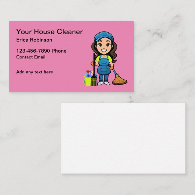 Fácil limpieza de casas Tarjetas de Empresa Cuesta (Anverso / Reverso)