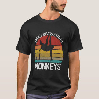 Fácilmente Distraído Por Monos Camisetas Mono Vint