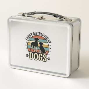 Fácilmente Distraído por Perros Diseño de Silueta 