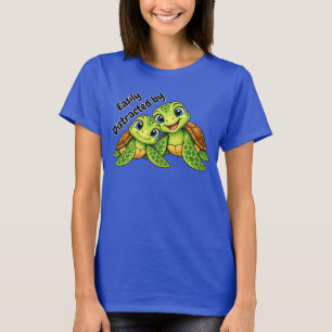 Fácilmente Distraído por Tortugas Camiseta de Vi
