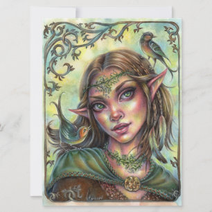 Fae Mensajeros Tarjeta de Arte Elf Fantasy Forest 