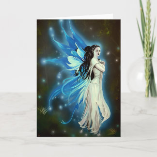 Faerie azul brillante - tarjeta de felicitaciones