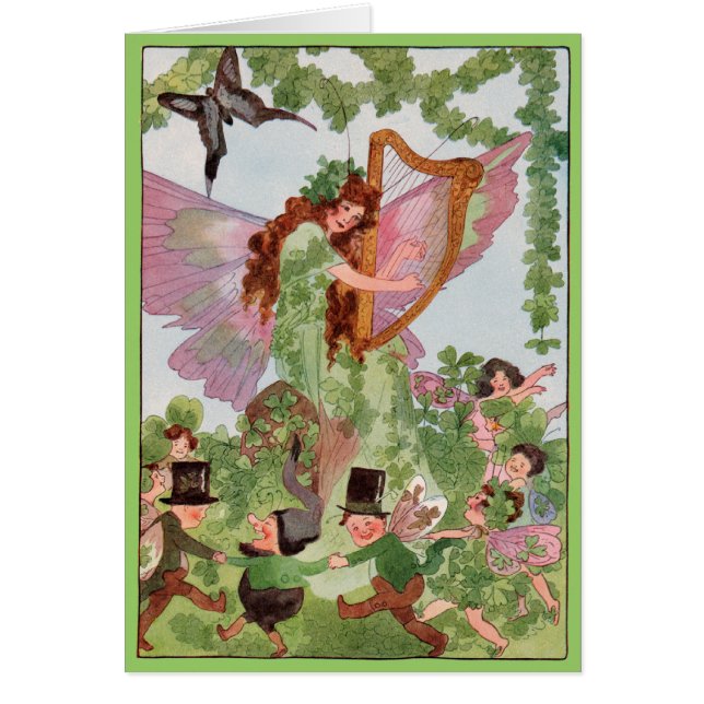 Faeries irlandeses del vintage todas las tarjetas (Frente)