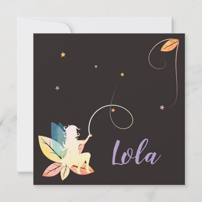 Faire-part de naissance fée de l'automne (Anverso)