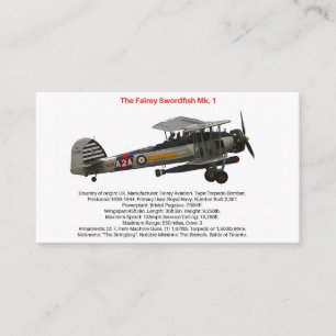 Fairey Swordfish Mk.1 Tarjeta de presentación
