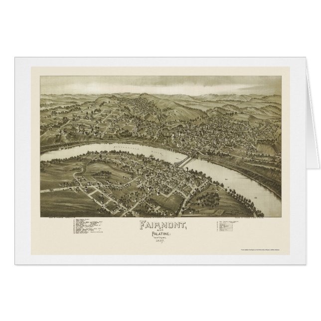 Fairmont, mapa panorámico de WV - 1897 (Anverso (Horizontal))