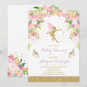 Fairy Baby Shower Invitación Floral Fairy Shower