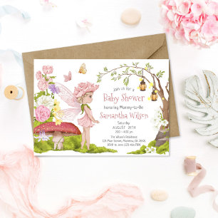 Fairy Baby Shower Invitación Floral Fairy Shower