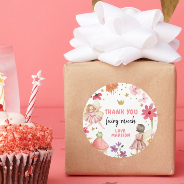 Fairy Birthday 1er Fairy Gracias Pegatina Favor (Fiesta)