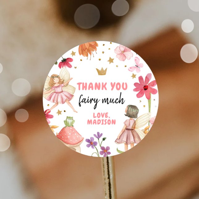 Fairy Birthday 1er Fairy Gracias Pegatina Favor (Subido por el creador)