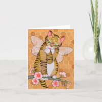 Fairy Cats Affirmation lindo gato hada tarjeta TAB