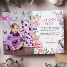 Fairy Chica Birthday Foto de agradecimiento a tarj