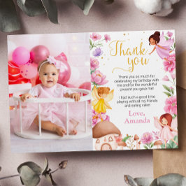 Fairy Chica Birthday Foto de agradecimiento a tarj