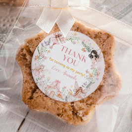 Fairy Floral Garden Birday Classic Round Pegatina