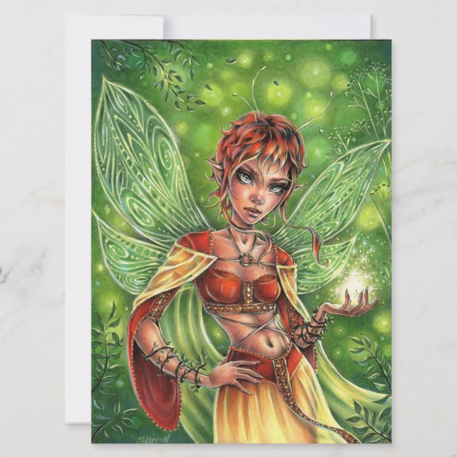 Fairy Magic Fantasy Forest Wings Tarjeta de Arte F (Anverso)