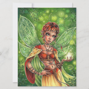 Fairy Magic Fantasy Forest Wings Tarjeta de Arte F
