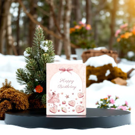 Fairy Pink Strawberry Chica Tarjeta de felicitació