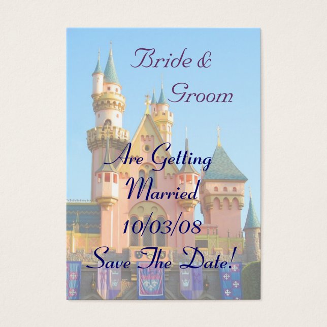 Fairy Tale Castle Save the Date Card (Frente)