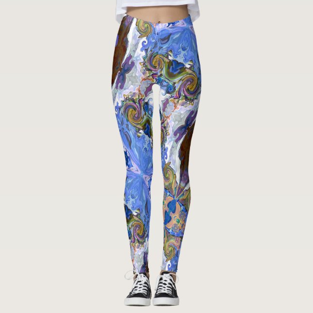 Fairy Tale Hearts Blue Leggings (Anverso)