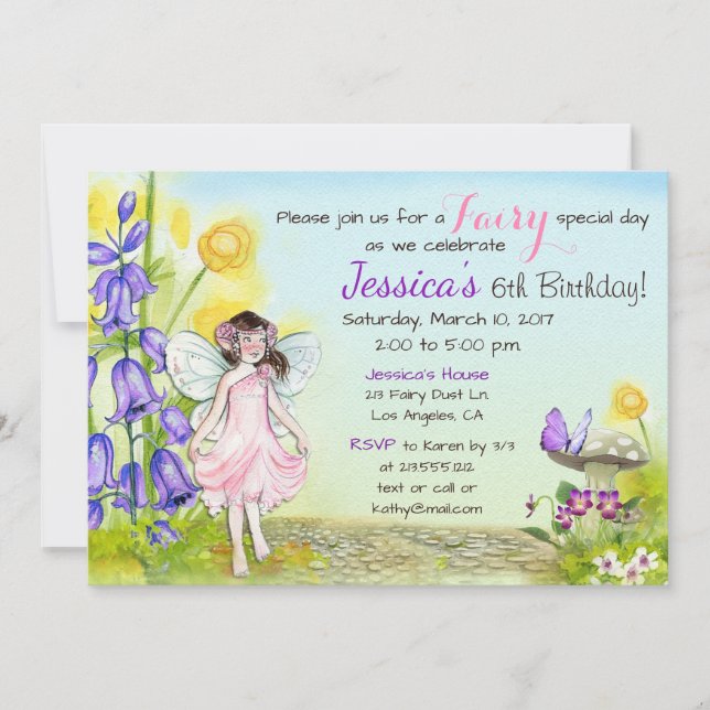 Fairy Whimsical Fantasy Invitación a la fiesta de  (Anverso)