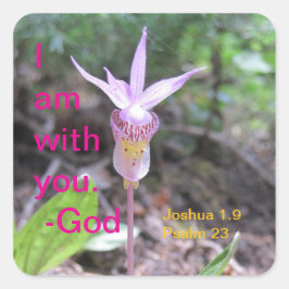 Fairyslipper Orchid Flower Square Pegatina