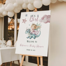 Fairytale Dreamy Dragon Pink Princess Baby Shower 