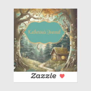 Fairytale Woodland Journal Bookplate Pegatina