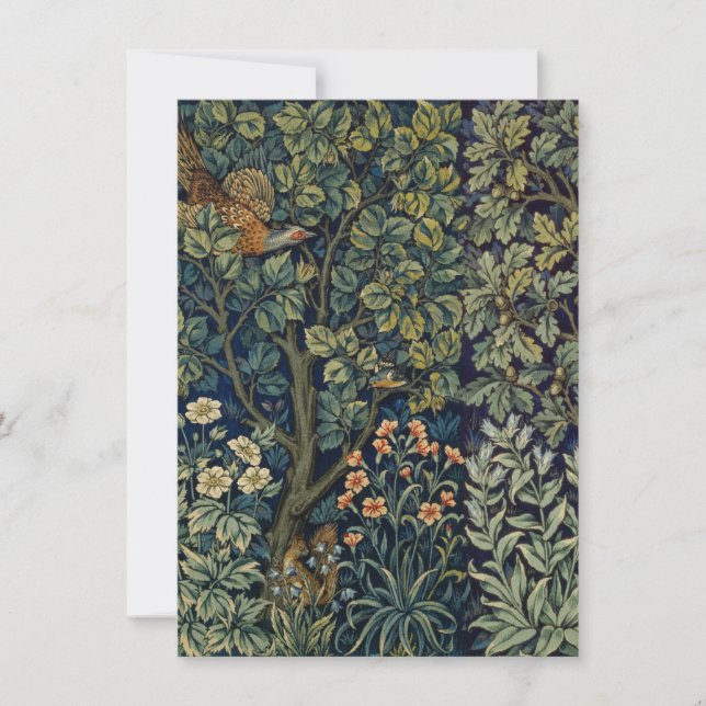 Faisán pájaro árbol bosque William Morris (Anverso)