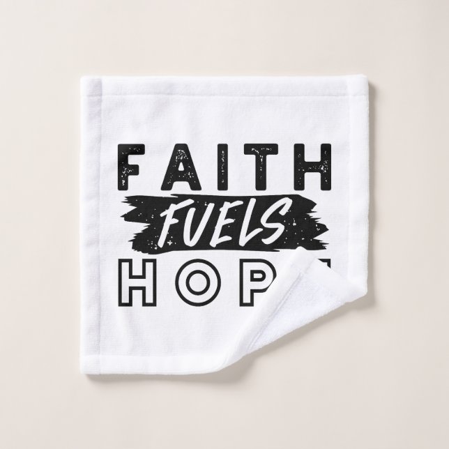 Faith Fuels Hope Quote – Uplifting Christian Art (Toallita)