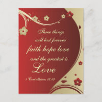 Faith Hope Love Bible Verse la postal personalizad