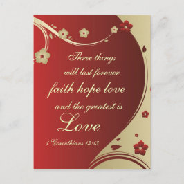 Faith Hope Love Bible Verse la postal personalizad