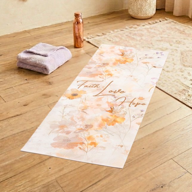 Faith Hope Love Boho Watercolor Fitness Mat (Subido por el creador)