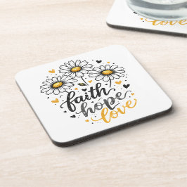 Faith, Hope, Love & Daisies Posavasos