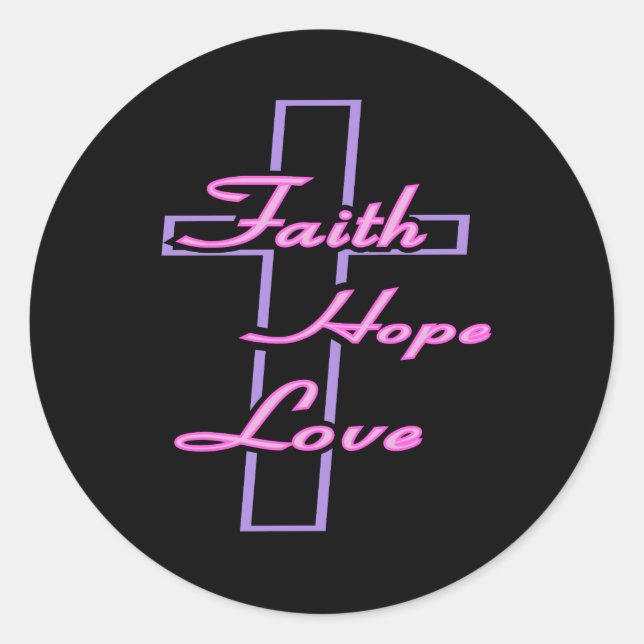 Faith Hope Love Pegatina (Anverso)