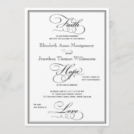 Faith Hope Love Script Invitación a la boda